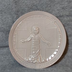 Frankoma Pottery Christmas‎ Plate 1970 By John Frank Vintage “King Of Kings”